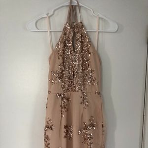 Champagne/Rose gold sequin dress